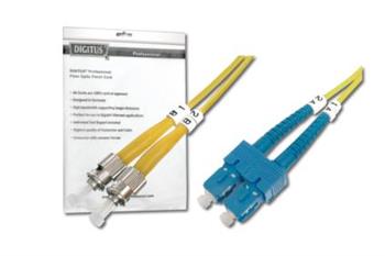 DIGITUS Fiber Optic Patch Cord, ST to SC, OS2, Singlemode 09/125 µ, Duplex, Length 1m