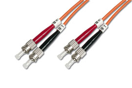 DIGITUS Fiber Optic Patch Cord, ST to ST, Multimode OM2, 50/125 µ, Duplex Length 2m