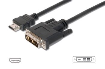 Digitus HDMI/A na DVI připojovací kabel, 2x stíněný, 2M , černý