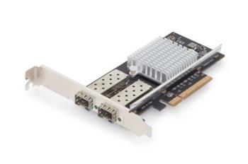 DIGITUS Karta SFP + 10G PCI Express s 2 porty, včetně držáku s nízkým profilem, čipová sada Intel JL82599ES