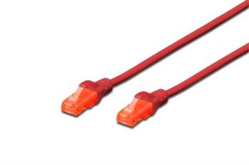 Digitus Patch Cable, CAT 6 UTP, AWG 26, měď, červený 0,5m