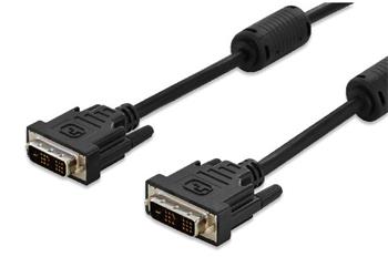 Digitus Připojovací kabel DVI, DVI (18 + 1), 2x ferit M/M, 3,0 m, DVI-D Single Link, bl