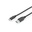Digitus Připojovací kabel USB typu C, typ C na A M/M, 1,0 m, všechny funkce, Gen2, 3A, 10 GB, verze 3.1, CE, bl