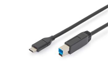 Digitus Připojovací kabel USB typu C, typ C na B M/M, 1,8m, 3A, 5GB, verze 3.0, bl