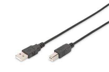 Digitus USB connection cable, type A - B M/M, 1.8m, USB 2.0 compatible, bl