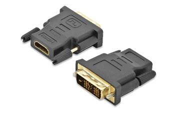 Ednet Adaptér DVI, DVI (18 + 1) samec na HDMI typu A samice, DVI-D single link, Full HD, černý, zlato