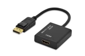Ednet kabelový adaptér DisplayPort, DP samec - HDMI typ A samice, 0,2m, UHD 4K, aktivní, CE, zlato, černý