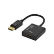Ednet kabelový adaptér DisplayPort, DP samec - HDMI typ A samice, 0,2m, UHD 4K, aktivní, CE, zlato, černý