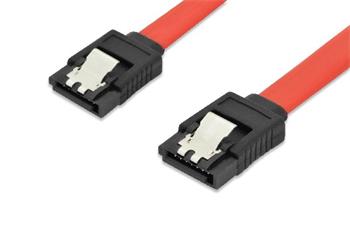Ednet Připojovací kabel SATA, typ L, západka F / F, 0,5 m, přímý, SATA II / III, re