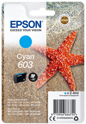 EPSON cartridge T03U2 cyan (hvězdice)