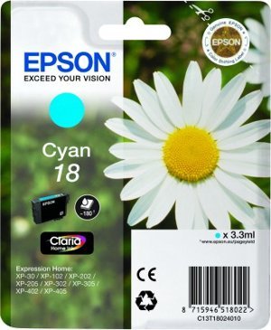 EPSON cartridge T1802 cyan (sedmikráska)