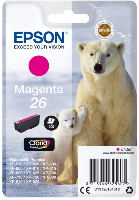 EPSON cartridge T2613 magenta (lední medvěd)