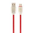 GEMBIRD CABLEXPERT Kabel USB 2.0 AM na Type-C kabel (AM/CM), 1m, pogumovaný, červený, blister, PREMIUM QUALITY