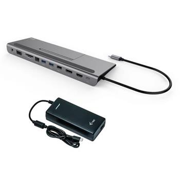 i-tec USB-C Metal Low Profile 4K Triple Display Docking Station with Power Delivery 85 W + i-tec Universal Charger 112 W
