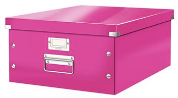 LEITZ Univerzální krabice Click&Store, velikost L (A3), růžová