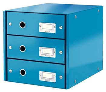 LEITZ Zásuvkový box Click&Store, 3 zásuvky, modrá
