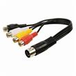 Nedis CAGP20450BK02 - Audiokabel DIN | DIN 5-pin Zástrčka - 4x RCA Zásuvka | 0,2 m | Černá barva