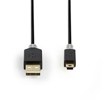 Nedis CCBP60300AT20 - USB 2.0 kabel | A Zástrčka - Mini 5-Pin Zástrčka | 2 m | Antracit