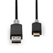 Nedis CCBP61600AT10 - Kabel USB 3.1 | Typ-C Zástrčka - A Zástrčka | 1 m | Antracit