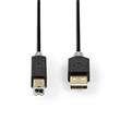 Nedis CCBW60100AT20 - USB 2.0 kabel | A Zástrčka - B Zástrčka | 2 m | Antracit