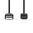 Nedis CCGB60500BK20 - USB 2.0 kabel | A Zástrčka - Micro B Zástrčka | 2 m | Černá barva