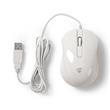 Nedis MSWD300WT - Kabelová Počítačová Myš | 1 000 dpi | 3 tlačítka | Bílá barva