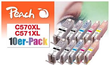 PEACH kompatibilní cartridge Canon PGI-570XL/CLI-571XL Combi pack (10) 8x13 ml,2x Black, 2xCyan,2xMagenta,2xYellow,2xBlack 2x23 ml
