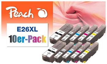 PEACH kompatibilní cartridge Epson No. 26XL, Combi pack (10), 2x Black 2x 26 ml, 2x Cyan, 2x Magenta, 2x Yellow, 2x Black 8x16 ml