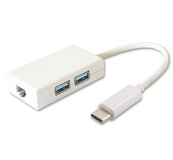 PremiumCord USB3.1 hub 2x USB3.0 + Gigabit konektor RJ45