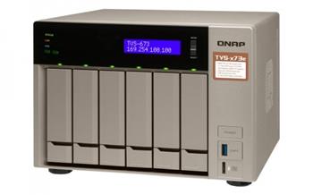 QNAP TVS-673e-8G Turbo NAS server, AMD RX-421BD QC 2.1 GHz/8GB/RAID 0,1,5,6,10/4xGL/6x 2.5/3.5" SATA II/III HDD/SSD