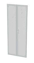 Solarix Dveře plechové s perforací LC-50, 42U, šířky 800, dvoukřídlé RAL7035, 1-b zámek