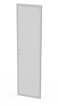 Solarix Dveře plechové s perforací LC-50, 45U, šířky 600, RAL7035, 1-bodový zámek