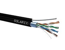 Solarix Venkovní instalační kabel CAT5E FTP PE Fca samonosný 305m/box