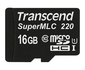 Transcend 16GB microSDHC220I UHS-I U1 (Class 10) SuperMLC průmyslová paměťová ka