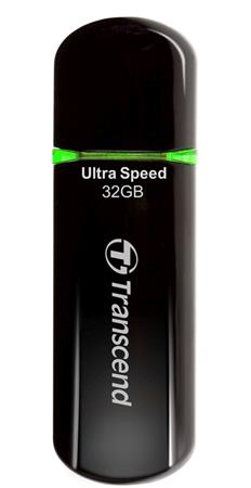 Transcend 32GB JetFlash 600, USB 2.0 flash disk, MLC, černo/zelený, LED indikace